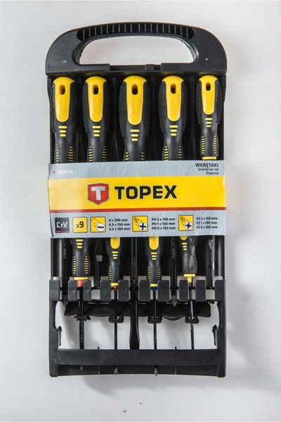 topex Șurubelnițe, set de 9 bucăți. 39D930