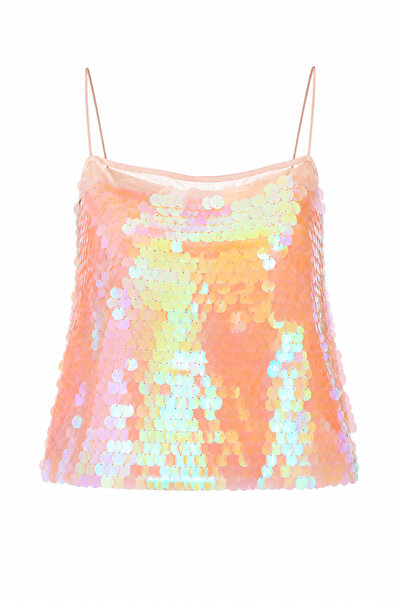 HAZELANNA Sequin Orange Blouse
