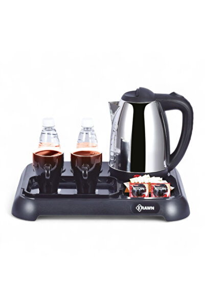 KRAWN Hotel Serving Tray Set Integrated 1.8L Steel Electric Kettle with Large...