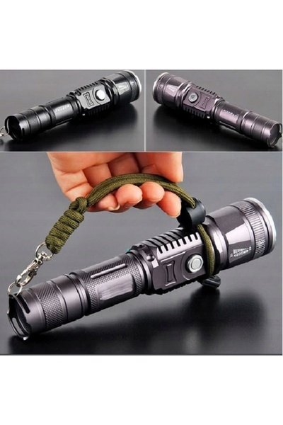 BLASHORN Lanterna LED ZOOM Super Luminoasă, focalizare reglabilă, perfectă pe...