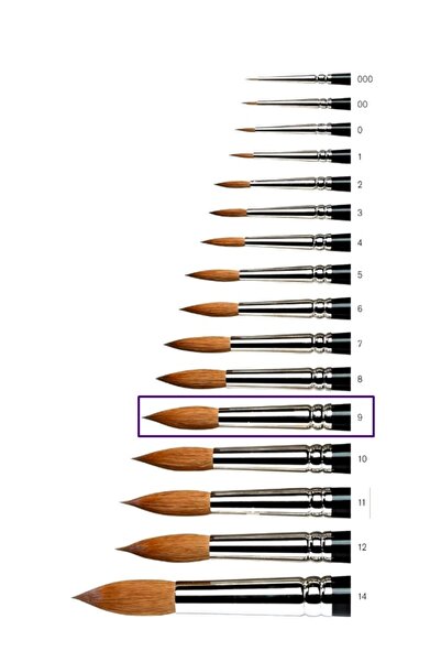 Brons Watercolor Brush Art Brush 145 No:9 - 2 Pieces