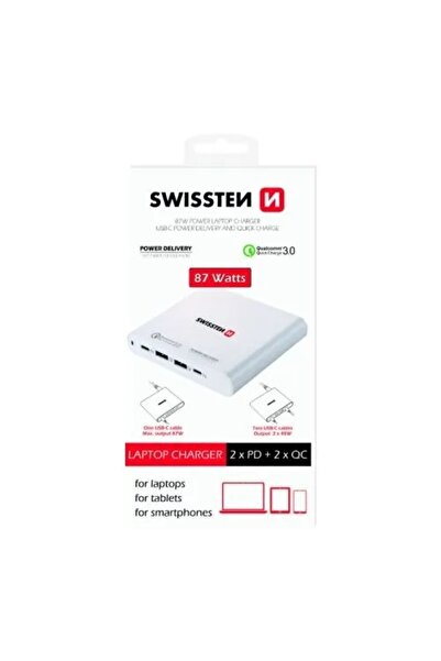 SWISSTEN ÎNCĂRCĂTOR DE REȚEA 2x USB 2x USB-C 87W
