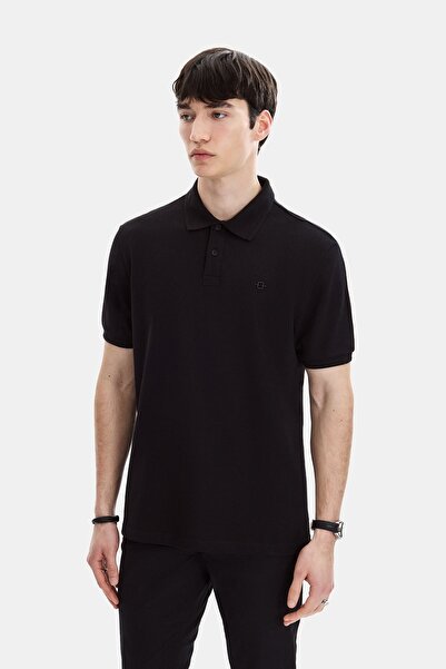 Back And Bond Regular Fit Polo Collar Men's T-Shirt B35S10042 Black