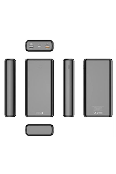 SWISSTEN Powerbank 30000 mAh 20W 2xUSB-A USB-C Lightning PD QC POJEMNY