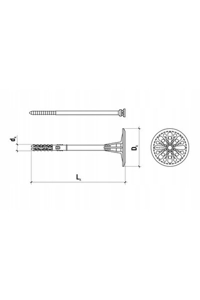 NO BRAND Conector pentru elemente din polistiren, cu știft metalic, 20cm