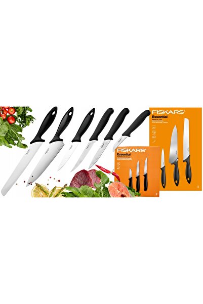 FiSKARS SET COMPLET DE CUȚITE 6x CUȚIT DE BUCĂTĂRIE CHEF DE BUCĂTĂRIE PENTRU ...