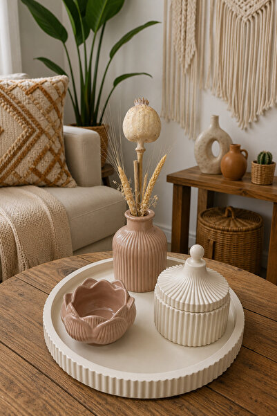 Zigzag Home طقم مزهريات ديكورية على الطراز البوهيمي مكون من 4 قطع، صندوق مزهر...