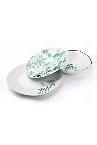 Affek Design Farfurie plată pentru desert, Bol 550ml, SET 18 buc. pentru 6 pe...