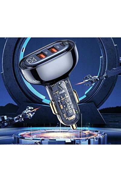 NO BRAND ÎNCĂRCĂTOR AUTO USAMS 2XUSB+USB-C 80W ÎNCĂRCARE RAPIDĂ NEGRU US-CC159