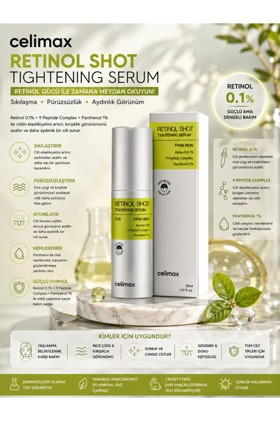 Celimax Retinol Shot Tightening Kırışıklık Karşıtı Yenileyici ve Sıkılaştırıc...