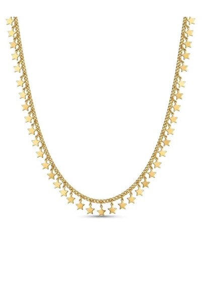 ZARİN JEWELS Yıldız Pul Detaylı Altın Kaplama Kolye