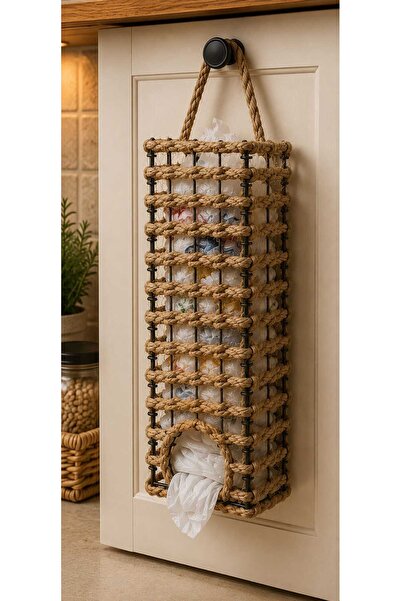 Egindra Bohemian Style Jute Rope Bag Organizer, Bag Basket, Bag Holder