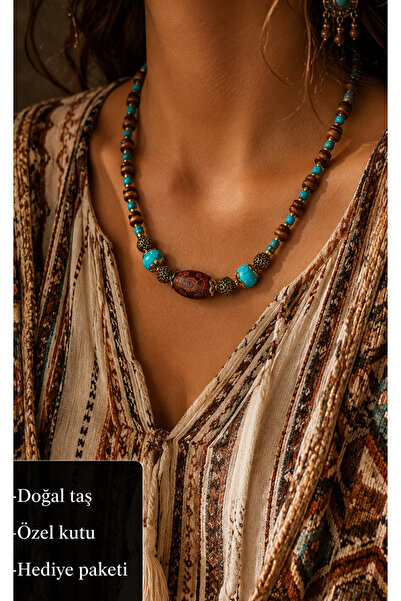 HER ŞEY NOTA www.herseynota.com Natural Stone Turquoise and Agate Stone Bohem...