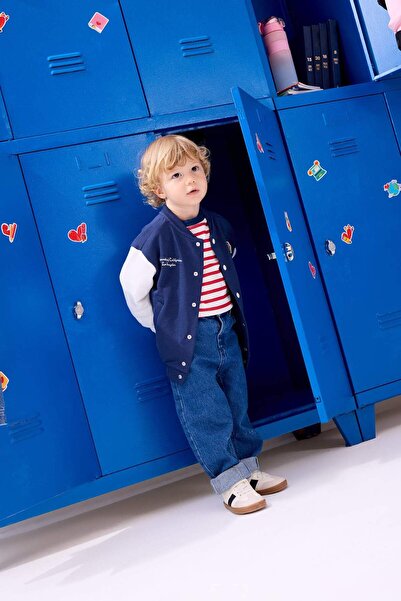 DeFacto College Collar Navy Blue Cardigan Baby Boy H9797A526Au