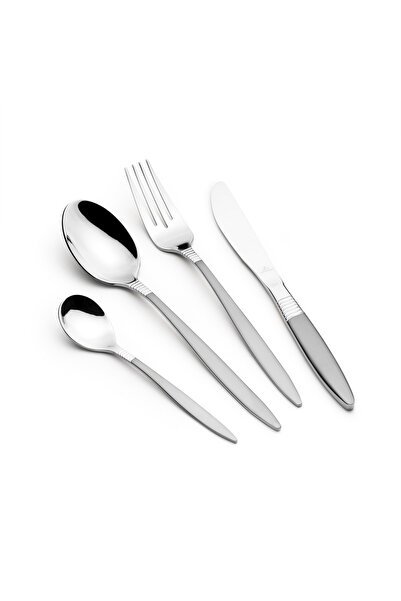 Arshia 26-piece Silver Cutlery Set with Stand