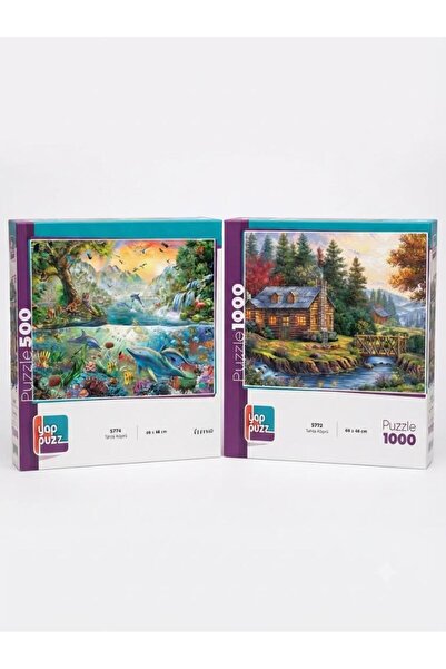 Tıfıl Toys Wooden Bridge and Animal Kingdom Double Set - 1000 + 500 Piece Dou...