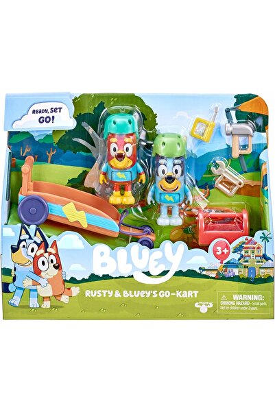bluey SET AUTO GO-KART + 2 FIGURINE RUSTY ȘI BLUYE 17357