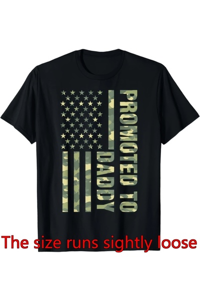 NOURAM Promoted to Daddy Flag T-Shirt - Dad Gift Fathers Day, Unisex Casual R...