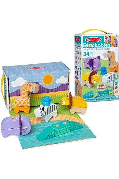 Melissa & Doug Mellisa și Doug blocuri de lemn Safari pentru copii 2+ educative