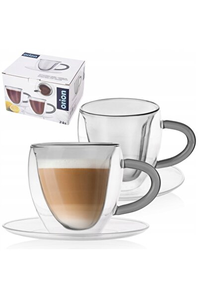 Orionis Căni Termice ORION DOUBLE 160 ml Borosilicat cu Mâner 2 buc.