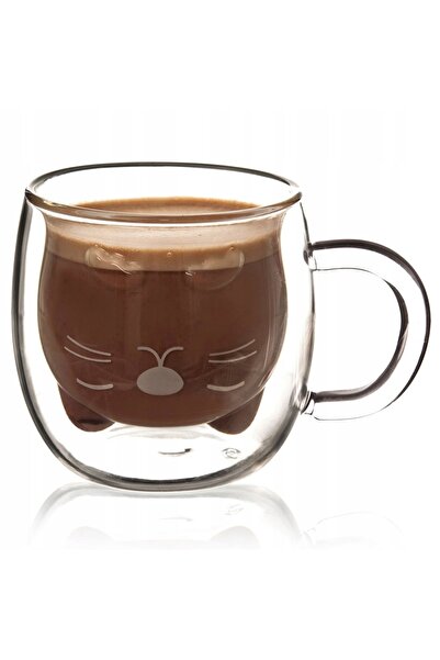 Orionis Pahar termoizolant cu perete dublu pentru cafea Pisicuță ORION 270 ml