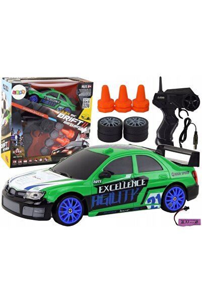 LeanToys Mașini sportive telecomandate R/C 1:24 verzi cu roți interschimbabile