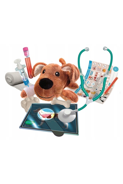 CLEMENTONI Kit de Veterinar Micuț Distractiv Științific Cățeluș Polonez 50712