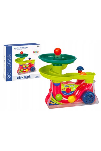 LeanToys Fântână cu tobogan pentru bile, cu sunete, colorată