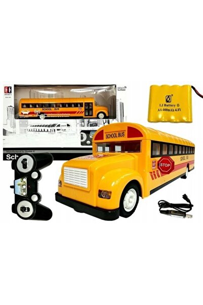 LeanToys Autobuz școlar galben telecomandat cu uși care se deschid