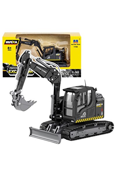 LeanToys Excavator cu șenile cu împingător metalic Huina 1:50