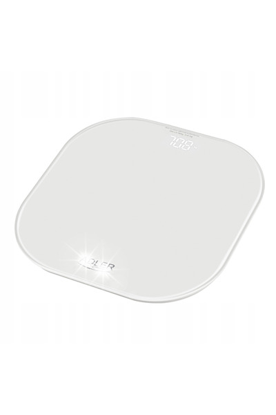 adler AD 8188 Cântar de baie ALB din sticlă cu LED, până la 180 kg, 30x30cm