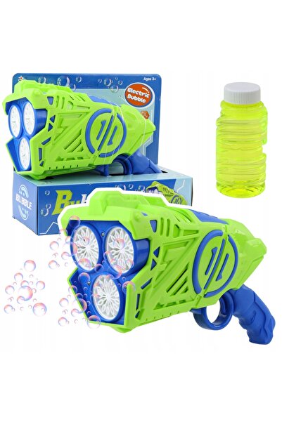 LeanToys Pistol cu bule de săpun albastru-verde cu efecte luminoase