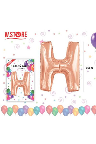 Re Balon folie literă A-Z roz auriu, înălțime 35 cm, autoetanșabil, decor pet...