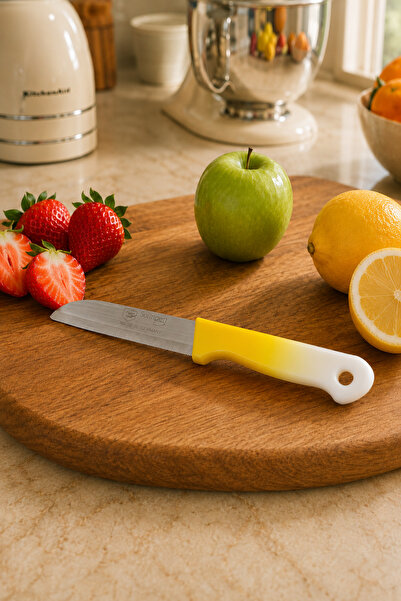 Solingen 6-Piece Fruit Knife Stainless Steel Serrated Sharp Kitchen Peeling Chopping Knife Set Yellow Sariva Home
