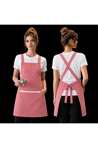 wren textile Kore Tarzı mutfak önlüğü vintage pöti kareli butik işletmeler ,k...