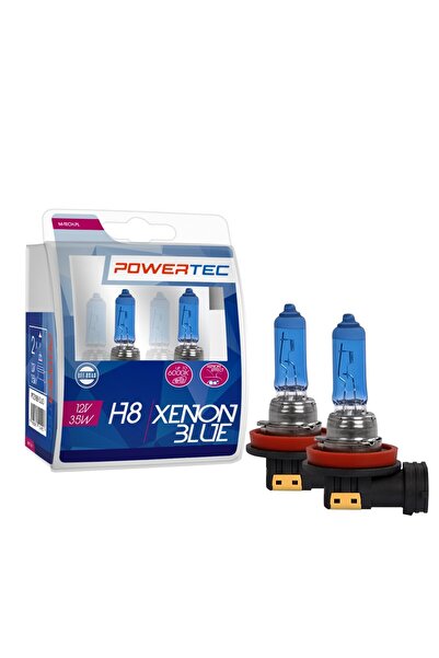 M-TECH Bec H8 Powertec Xenon Blue (2 bucăți) 6000K 12V 35W PTZXB8-DUO