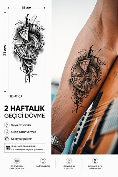 medink tattoo Gerçekci Geçici Dövme Tattoo Zaman Makine Desenli Dövme Etiket ...