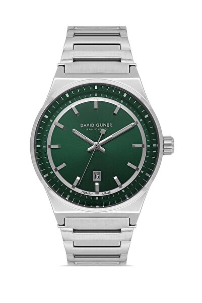 DAVID GUNER Erkek Kol Saati Yeşil Kadran Gümüş Kaplama DG-8890GA-A10