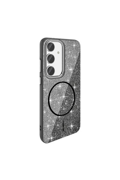 zore Galaxy S23 Fe Case Non-Spill Glitter Silicone Magsafe Camera Raised Brsa