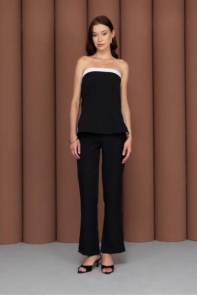 Buly Poplin Detailed Top Black