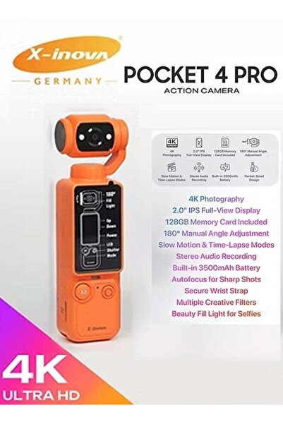 X inova X-Inova Pocket 4 PRO 4K Ultra HD Action Camera Orange