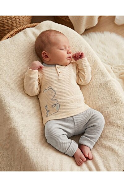 voyyo kids baby 100% Cotton 0-3-6-9-12 Months Baby Boy Teddy Bear Embroidered...