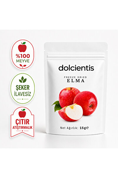 Freeze Dried Elma 15 g Dondurularak Kurutulmuş Çıtır Dilim Elma Cipsi Şeker İlavesiz