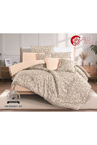 Red Rose 100% Cotton Bedspread - 4 Pieces - Size 170*230 - Cool and Super Sof...