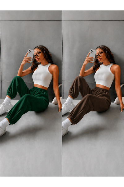 ZİYMO 2-Piece Women's Elastic Waist Trackpants