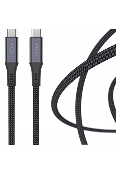 NO BRAND Cablu împletit USB-C - USB-C FIXED 240W 1,2 m Gri