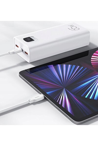 Usams Powerbank PB68 30000 mAh 65W + Cablu USB-C - USB-C 100W Alb