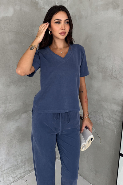Noa&Noa Urban Ease Women's V-Neck Relaxed Fit Two-Piece Set