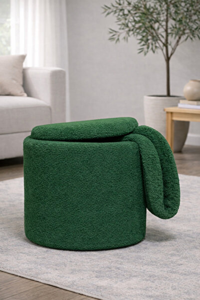 eda hacıoğlu edam bedding group yeşil peluş sandıklı çok amaçlı puf koltuk