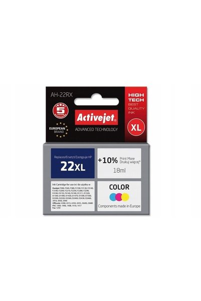 NO BRAND Cerneală ACTIVEJET pentru HP 22 XL C9352A Colorată 18 ml